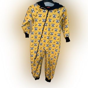 Hooded outdoor overall raccoon print 6-7 years